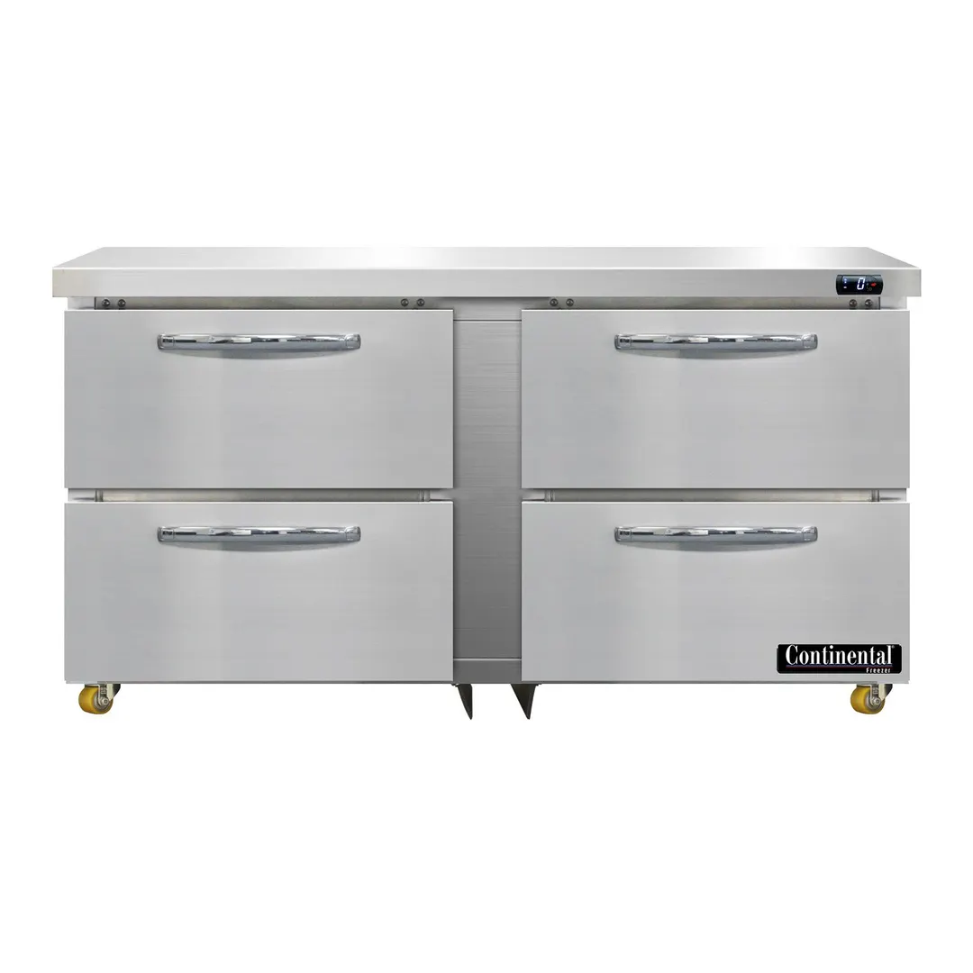 Continental Refrigerator DF60N-U-D 60" 2-Section Undercounter Freezer w/ 4 Drawers, 17 cu. ft.