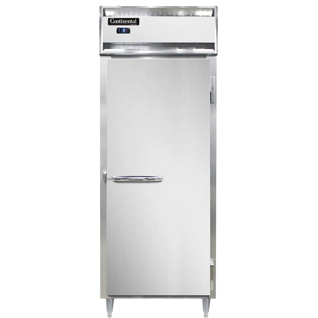 Continental Refrigerator D1FESN 28" 1-Section Reach-In Freezer, Solid Door, Top Mounted, 18 cu. ft., Stainless Steel Front, Aluminum Sides