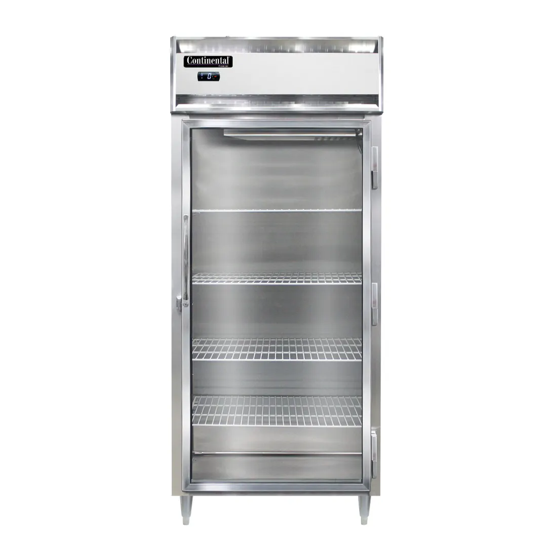 Continental Refrigerator D1FXNSSGD 36" 1-Section Reach-In Freezer, Glass Door, Top Mounted, 32 cu. ft., Stainless Steel