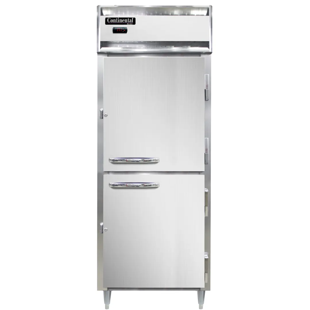 Continental Refrigerator DL1WE-HD 1-Section Heated Holding Cabinet, 22 cu. ft., 3 Shelves, Stainless Steel & Aluminum, Solid Doors