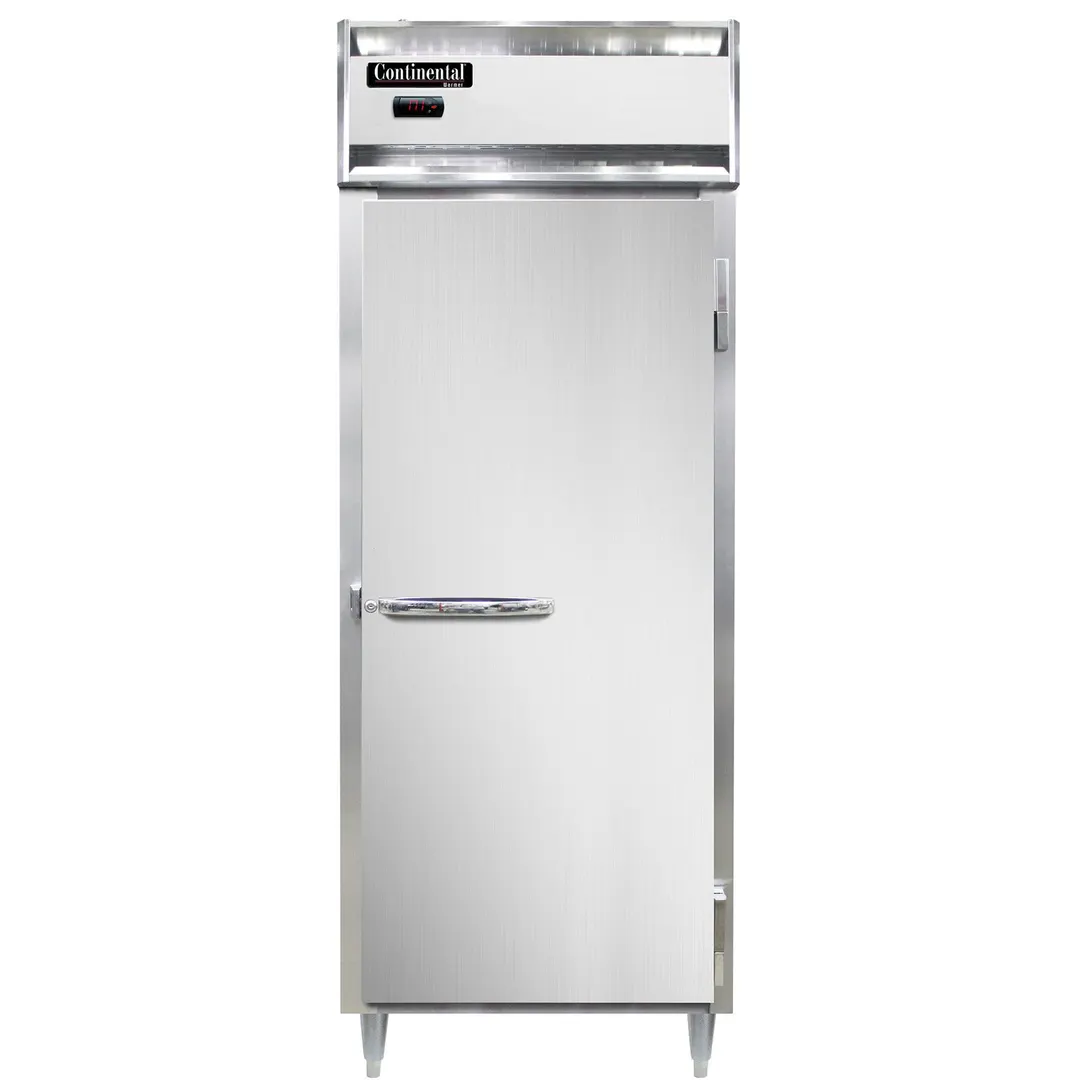 Continental DL1WE-SA-PT 1-Section Heated Holding Cabinet, 22 cu. ft., 3-Shelf, Stainless Steel Exterior, Solid Door, Pass-Thru