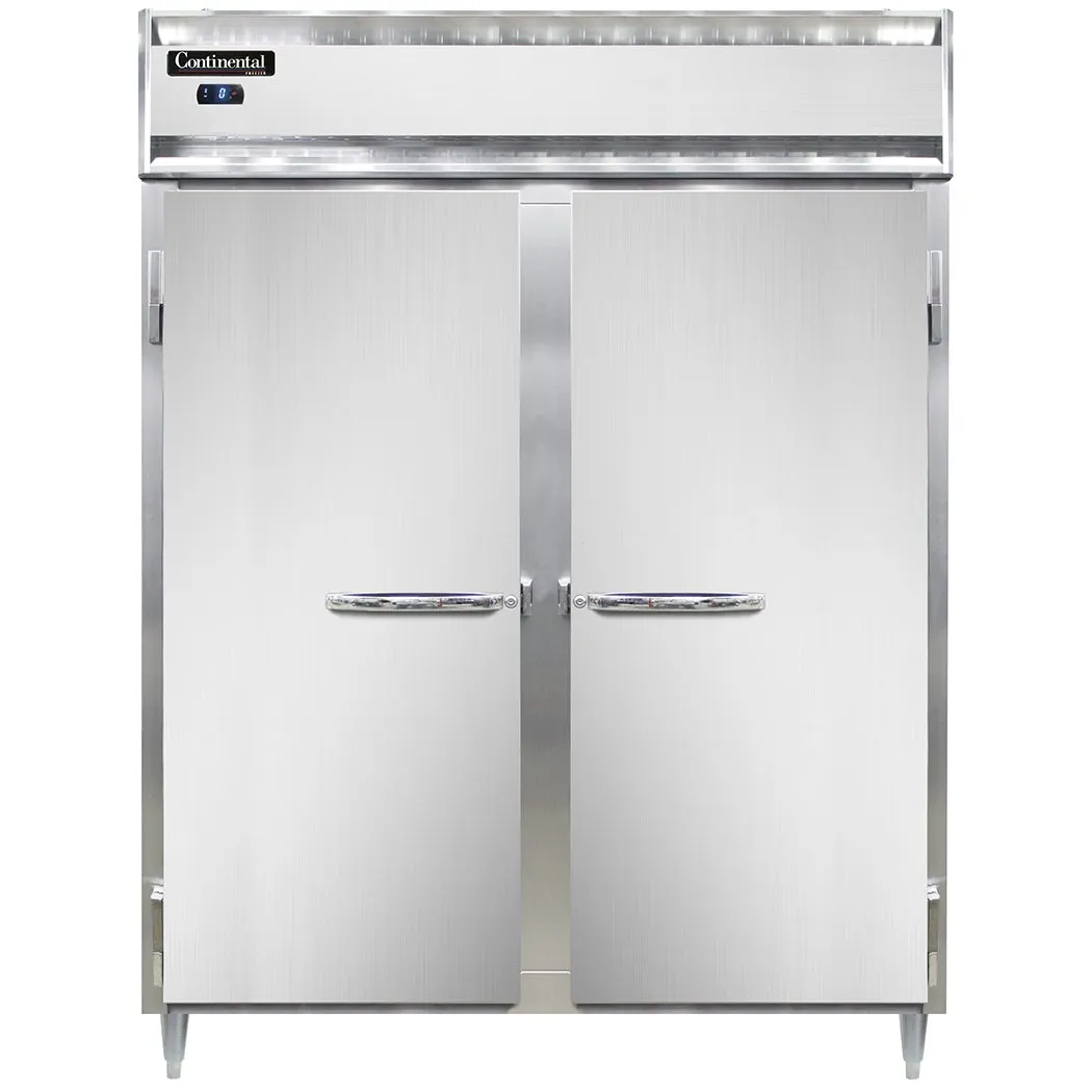 Continental Refrigerator D2FESNSS 57" 2-Solid Door Reach-In Freezer, Top Mounted, 40 cu. ft., Stainless Steel