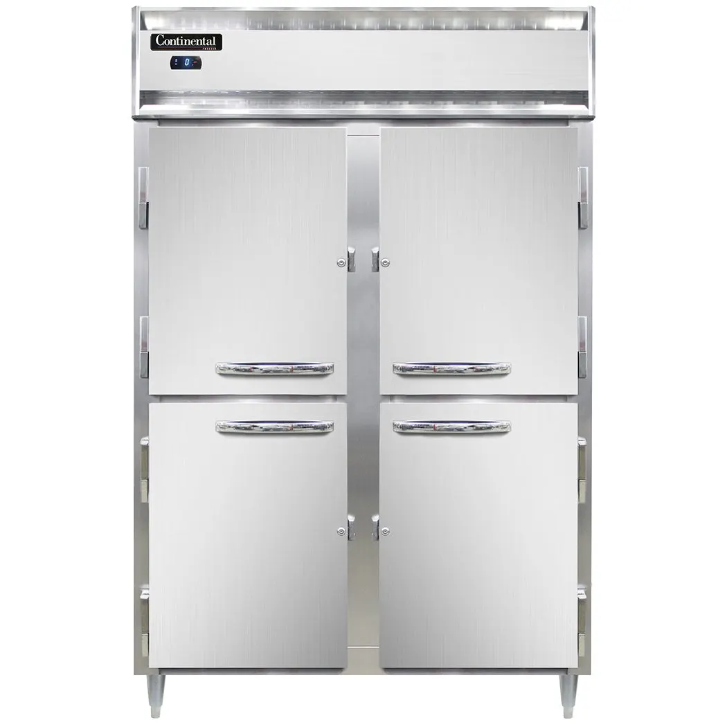 Continental Refrigerator D2FSNSAHD 52" 2-Section Reach-In Freezer, 4 Half Solid Doors, Stainless Steel, 32 cu. ft.