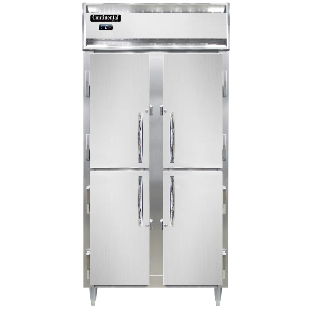 Continental Refrigerator D2FSENSAHD 36" 2-Section Reach-In Freezer, 4 Half Solid Doors, Stainless Steel, 32 cu. ft.