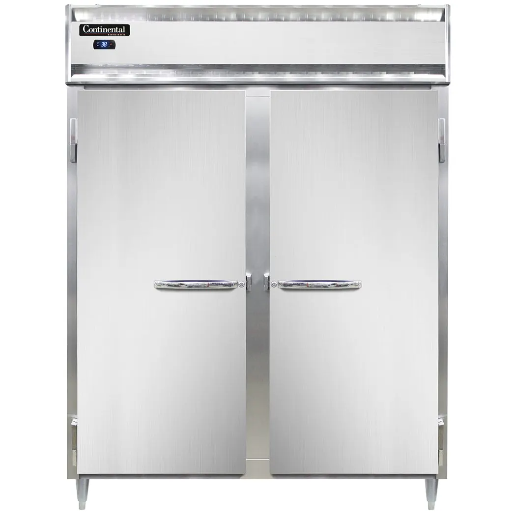 Continental Refrigerator D2RESNSA 57" 2-Section Reach-In Refrigerator w/ 2 Solid Doors, Stainless Steel Exterior, 40 cu. ft.
