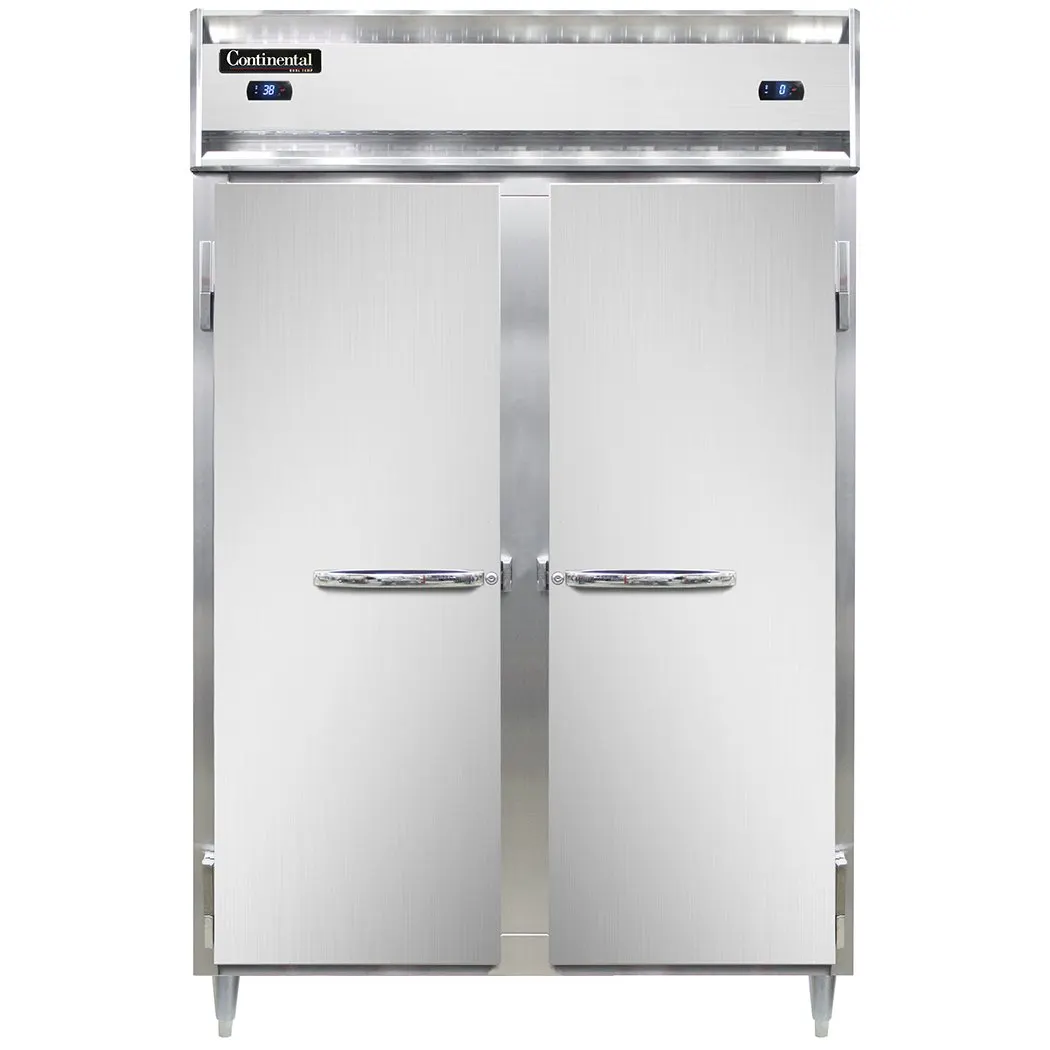 Continental Refrigerator D2RFSN 52" 2-Section Reach-In Refrigerator Freezer Combo w/ 2 Solid Doors