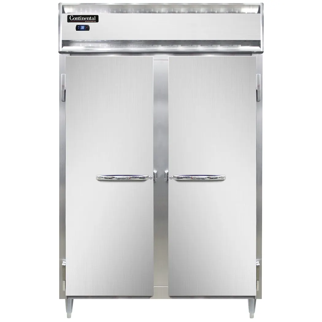 Continental Refrigerator D2RSNSA 52" 2-Section Reach-In Refrigerator w/ 2 Solid Doors, Stainless Steel Exterior, 32 cu. ft.