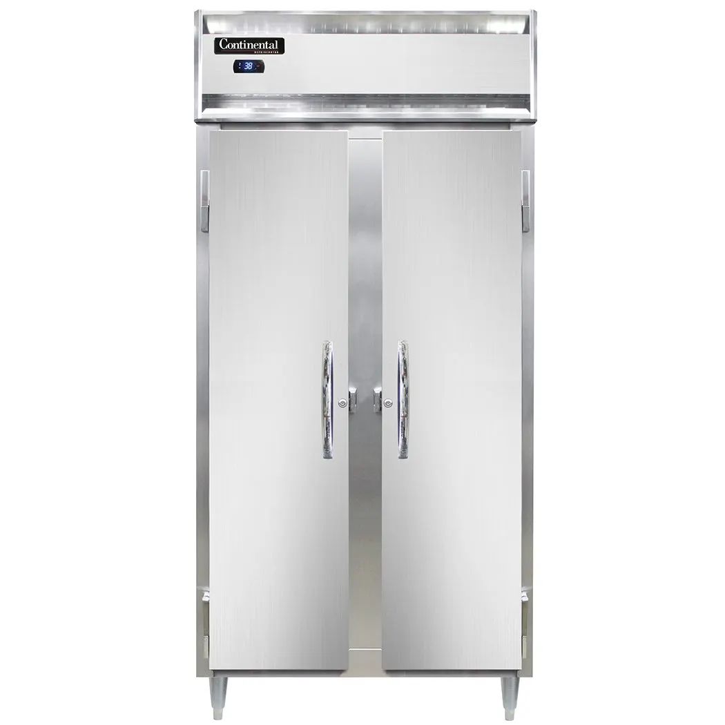 Continental Refrigerator D2RSESN 36" 2-Section Reach-In Refrigerator w/ 2 Solid Doors, Stainless Steel Front Aluminum Exterior, 24 cu. ft.