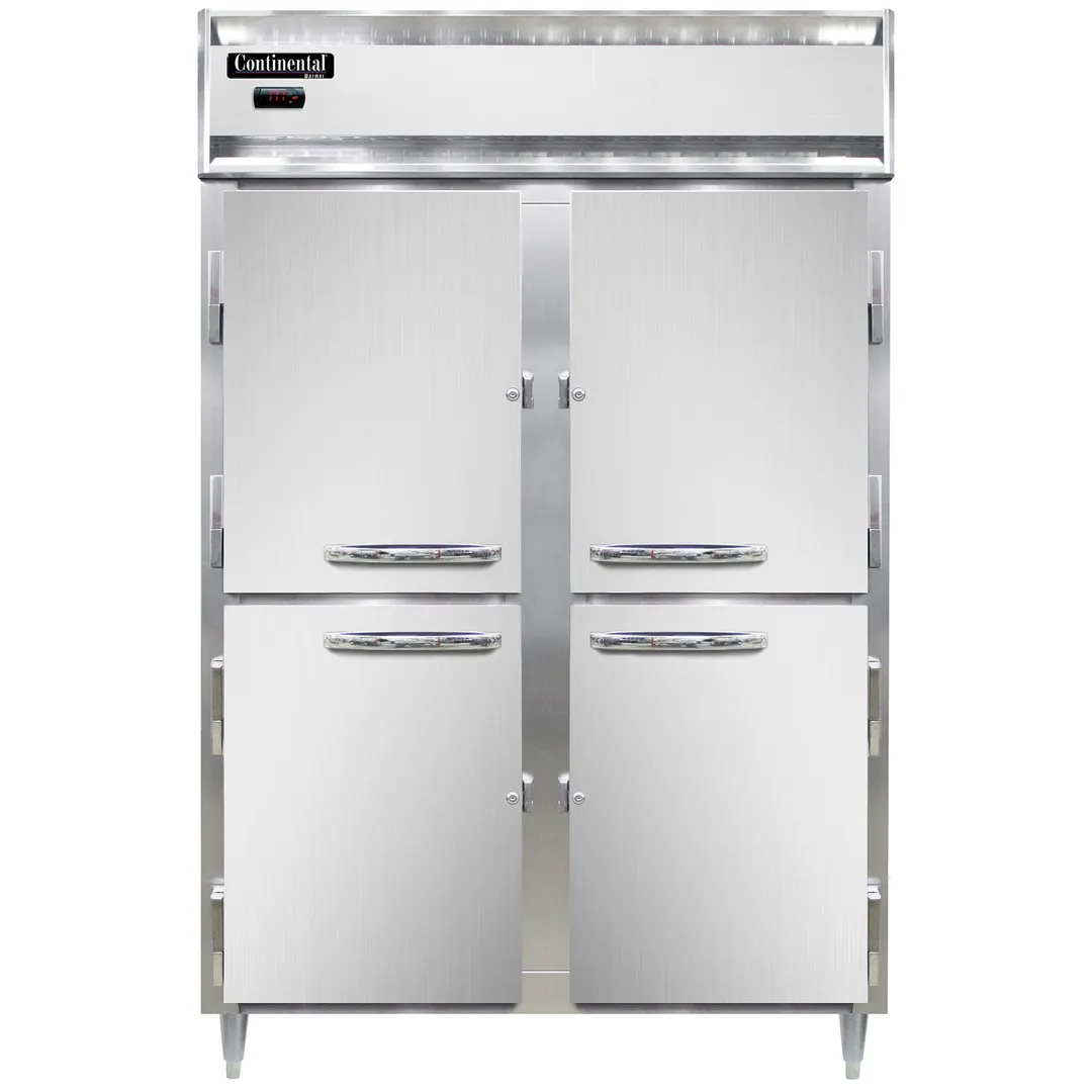 Continental Refrigerator DL2W-SA-PT-HD 2-Section Heated Holding Cabinet, 50 cu ft, Pass-Thru, Solid Doors, Stainless Steel