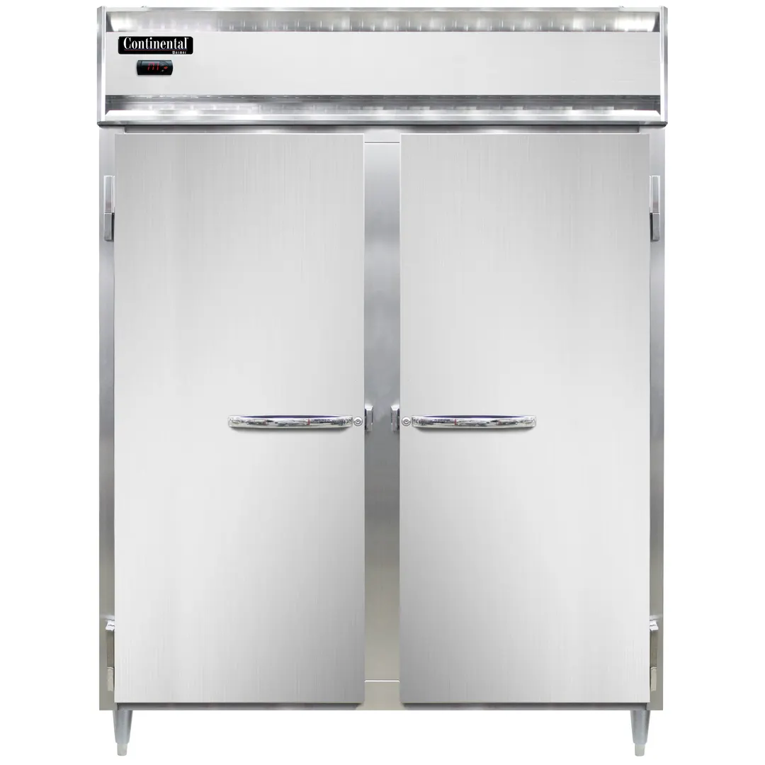 Continental DL2WE-PT 2-Section Heated Holding Cabinet, 52 cu ft, Stainless Steel Front, Solid Doors, Pass-Thru