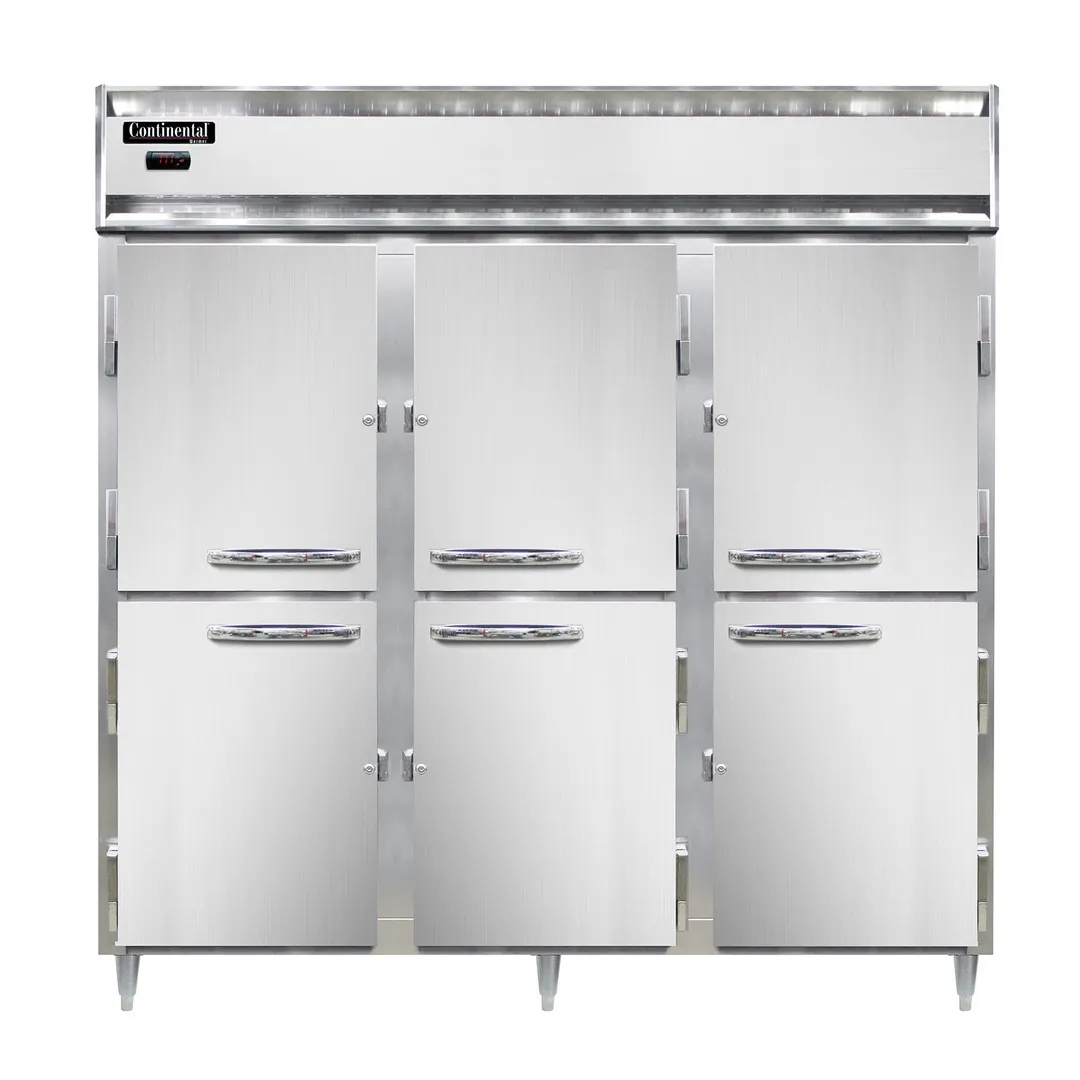 Continental Refrigerator DL3W-SA-HD 3-Section Heated Holding Cabinet, 3-Door, Solid Door, 72 cu. ft.