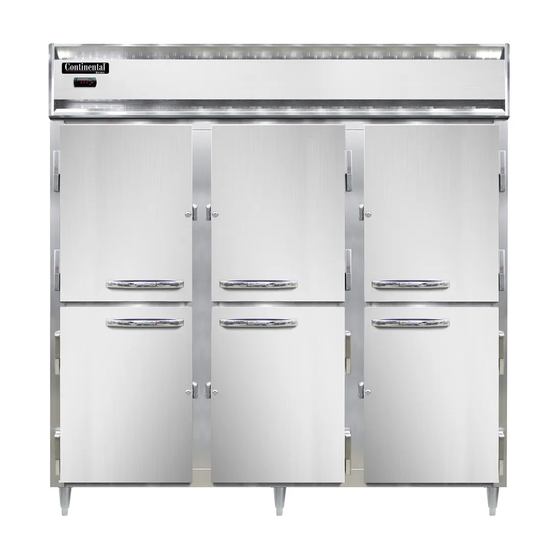 Continental Refrigerator DL3W-SS-PT-HD 3-Section "Full Height" 3-Door Solid Door Heated Holding Cabinet