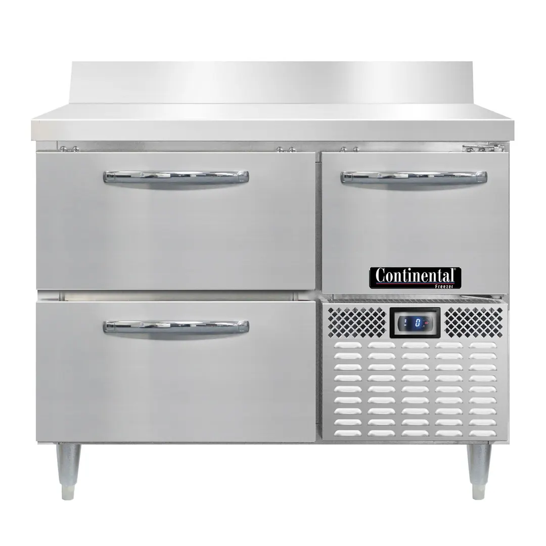 Continental Refrigerator DFA43NSSBS-D 43" 2-Section Worktop Freezer w/ 1 Full & 1 Half Door