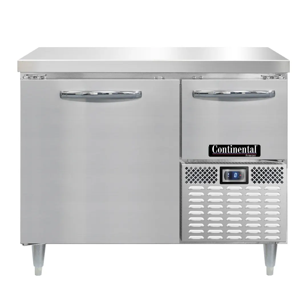 Continental Refrigerator DFA43NSS 43" 1-Section Worktop Freezer w/ 1 Full & 1 Half Door
