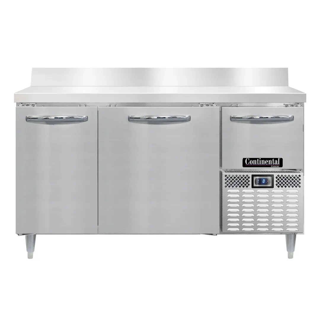 Continental Refrigerator DFA60NSSBS 60" 2-Section Worktop Freezer w/ 2 Full & 1 Half Door