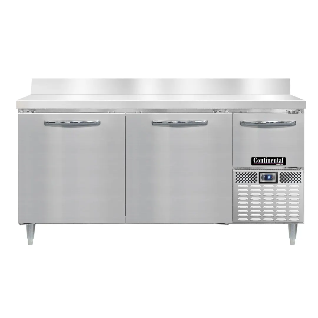 Continental Refrigerator DFA68NSSBS 68" 2-Section Worktop Freezer w/ 2 Full & 1 Half Door