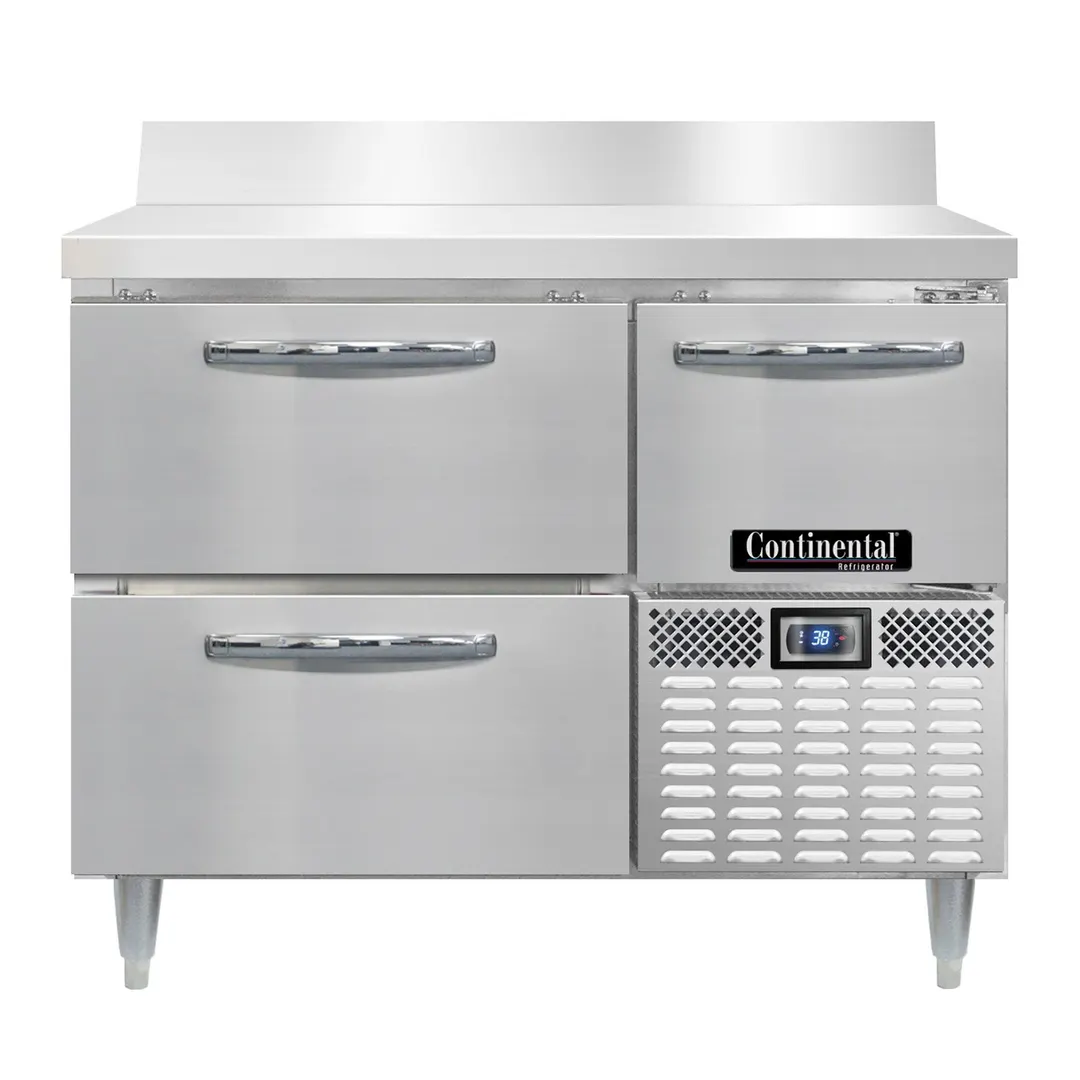 Continental Refrigerator DRA43NSSBS-D 43" Worktop Refrigerator w/ 2 Drawers & 1 Half Door