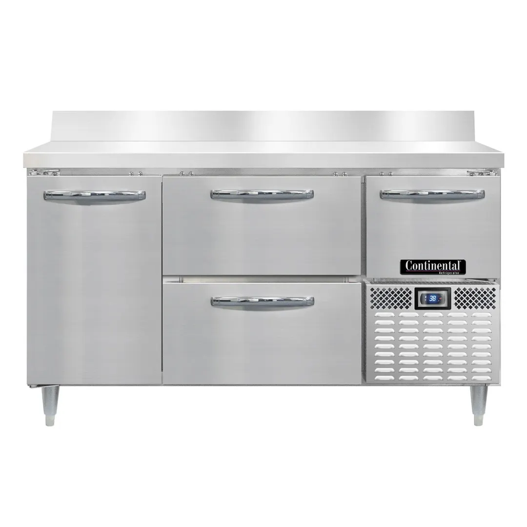 Continental Refrigerator DRA60NSSBS-D 60" Worktop Refrigerator w/ 2 Drawers, 1 Full & 1 Half Doors