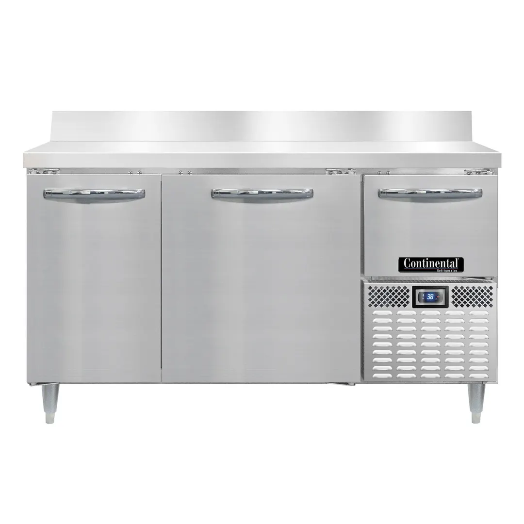 Continental Refrigerator DRA60NSSBS 60" Worktop Refrigerator w/ 2 Full & 1 Half Doors