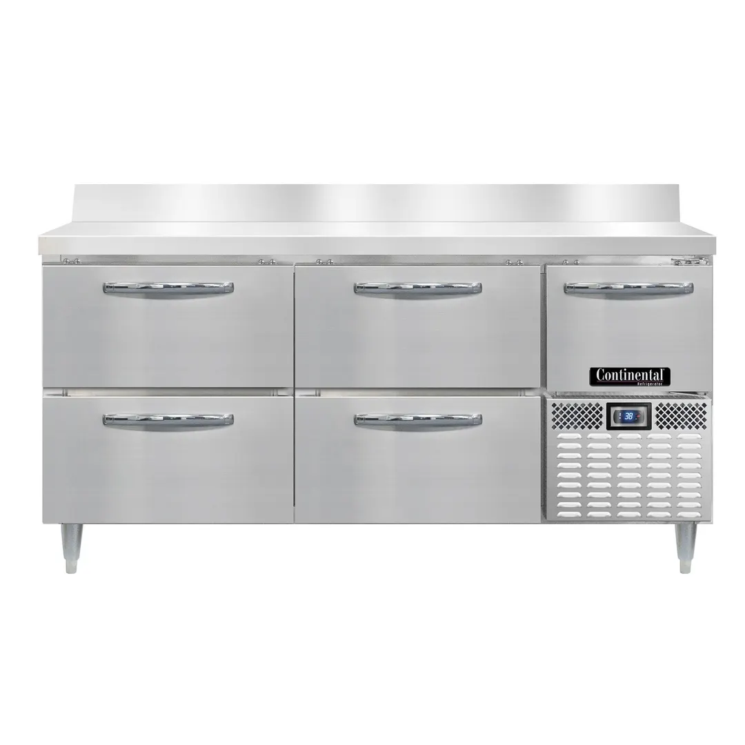 Continental Refrigerator DRA68NSSBS-D 68" Worktop Refrigerator w/ 4 Drawers & 1 Half Door
