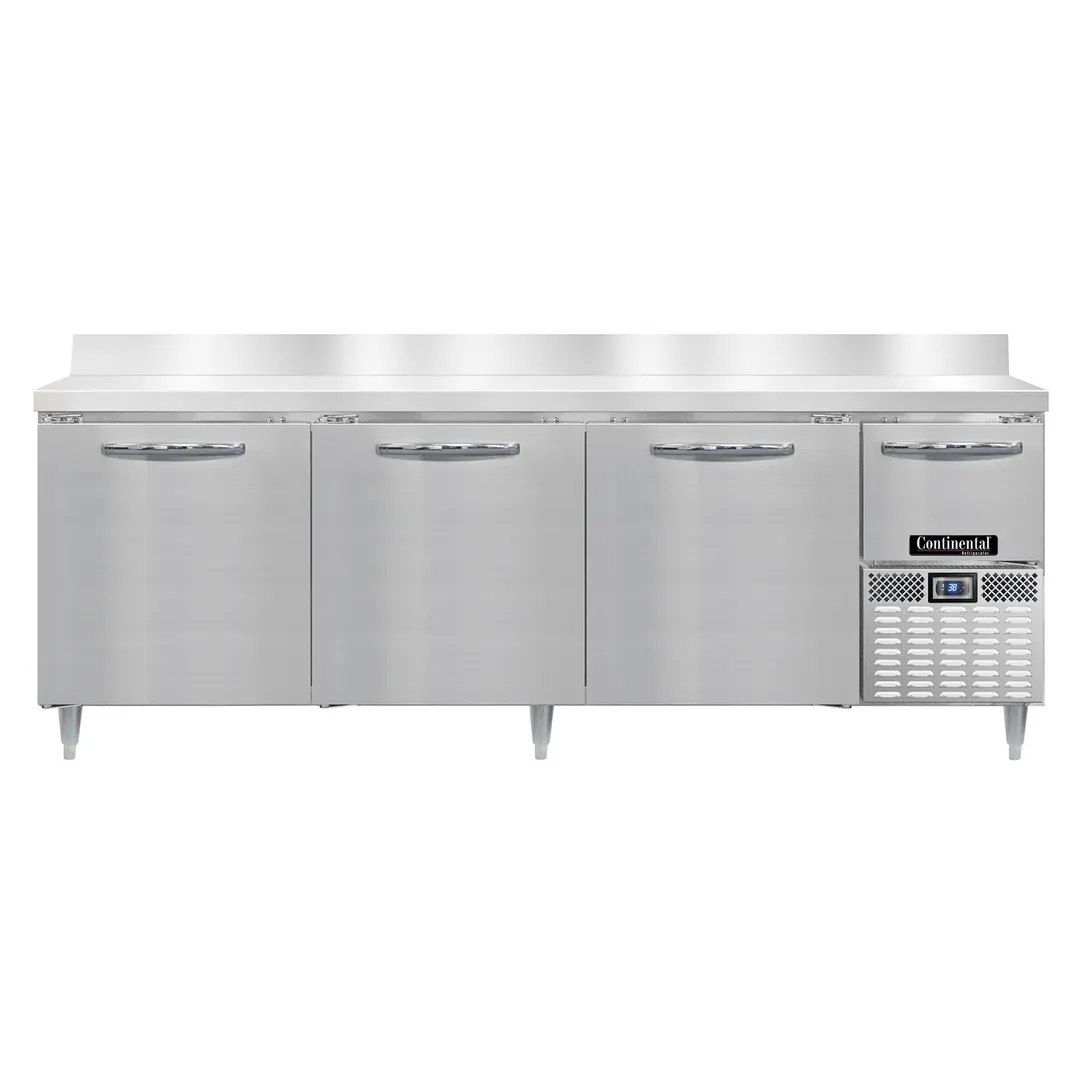 Continental Refrigerator DRA93NSSBS 93" Worktop Refrigerator w/ 3 Full & 1 Half Doors