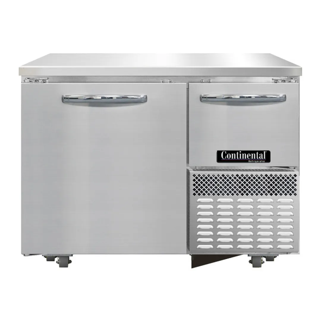 Continental Refrigerator FA43SN-U 43" 2-Door Undercounter Freezer, Stainless Steel Exterior, Front Breathing, 9.6 cu. ft.