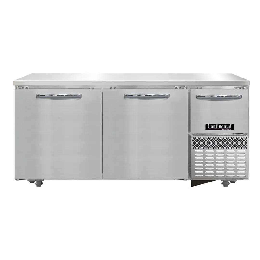 Continental FA68SN-U 68" 3-Door Undercounter Freezer, Stainless Steel, Front Breathing, 17.6 cu. ft.