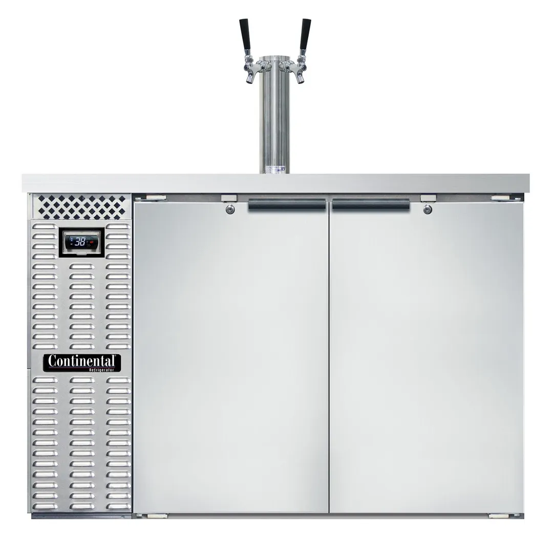 Continental Refrigerator KC50NSS 50" Draft Beer Cooler w/ 2 Kegs, 16.0 cu. ft., 1 Dual-Tap Tower