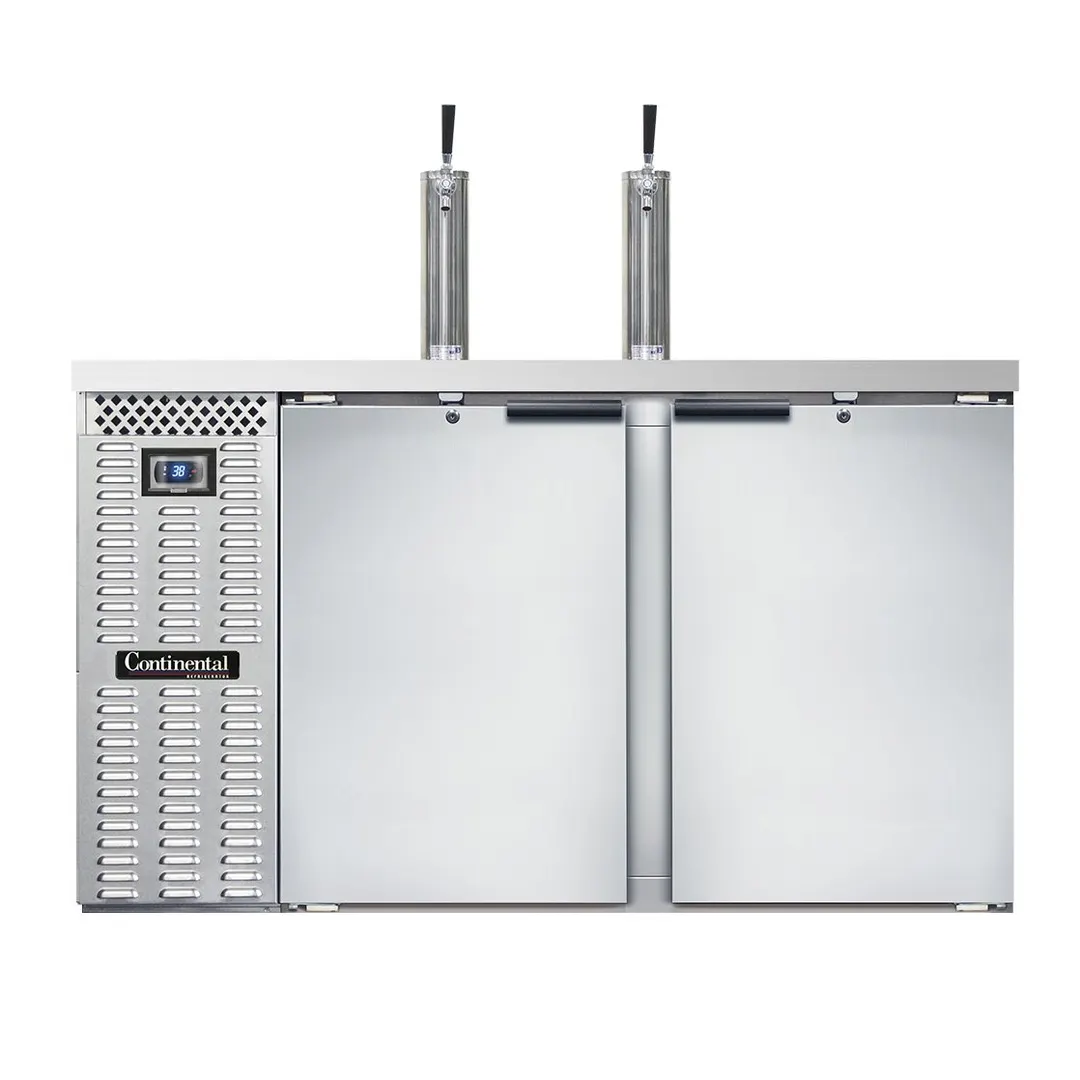 Continental Refrigerator KC59SNSS 59" Draft Beer Cooler w/ 2 Kegs, 15.0 cu. ft., 2 Single-Tap Towers