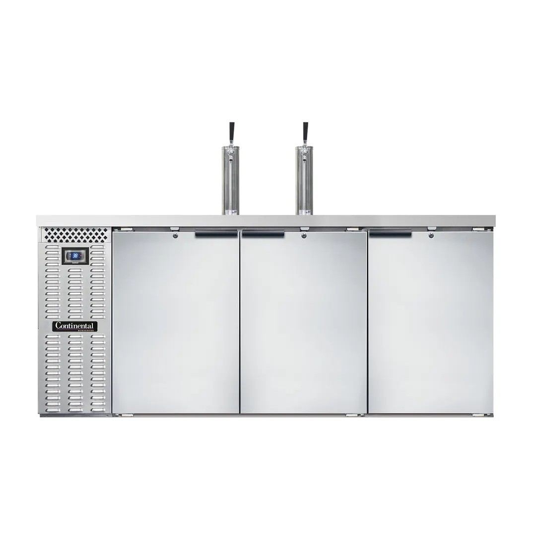 Continental Refrigerator KC79SNSS 79" Draft Beer Cooler w/ 3 Kegs, 22.0 cu. ft., 2 Single-Tap Towers