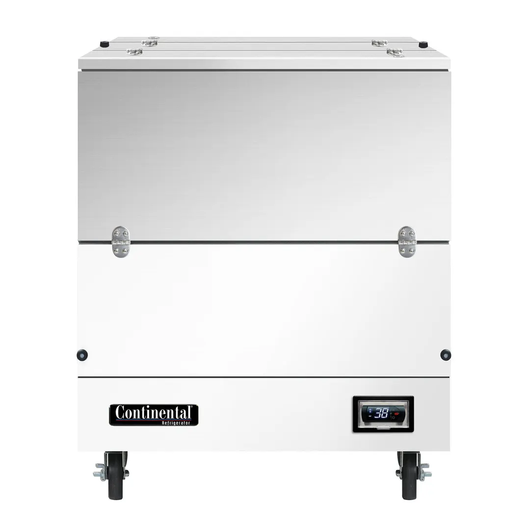 Continental Refrigerator MC3NDCW 34" Dual Sided Milk Cooler, Cold Wall, 8 Crates Capacity