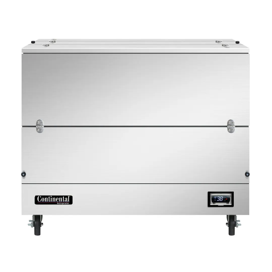Continental Refrigerator MC4NSSDCW 49" Dual Sided Milk Cooler, Cold Wall, 12 Crates Capacity