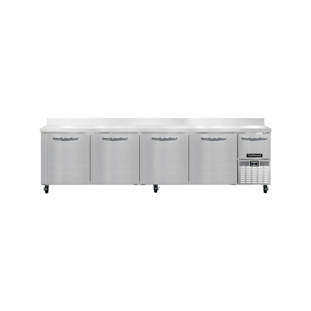 Continental Refrigerator RA118NBS 118" Worktop Refrigerator w/ 4 Full & 1 Half Doors
