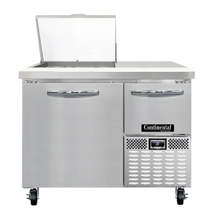 Continental Refrigerator RA43N9M 43" Mega Top Sandwich Prep Table w/ 2 Doors, 9 pans