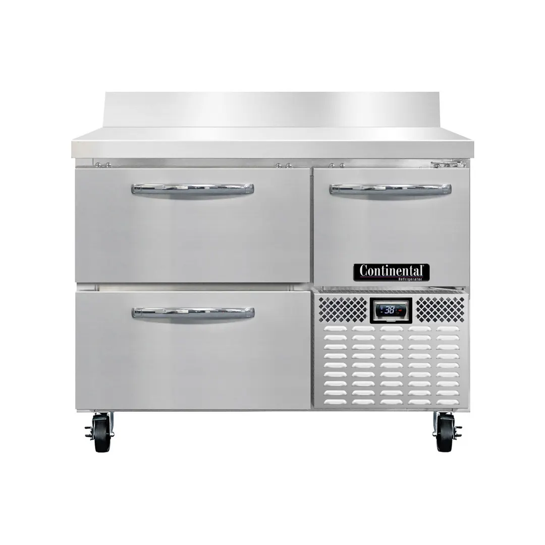 Continental Refrigerator RA43NBS-D 43" Worktop Refrigeratorw/ 2 Drawers, 1 Half Door