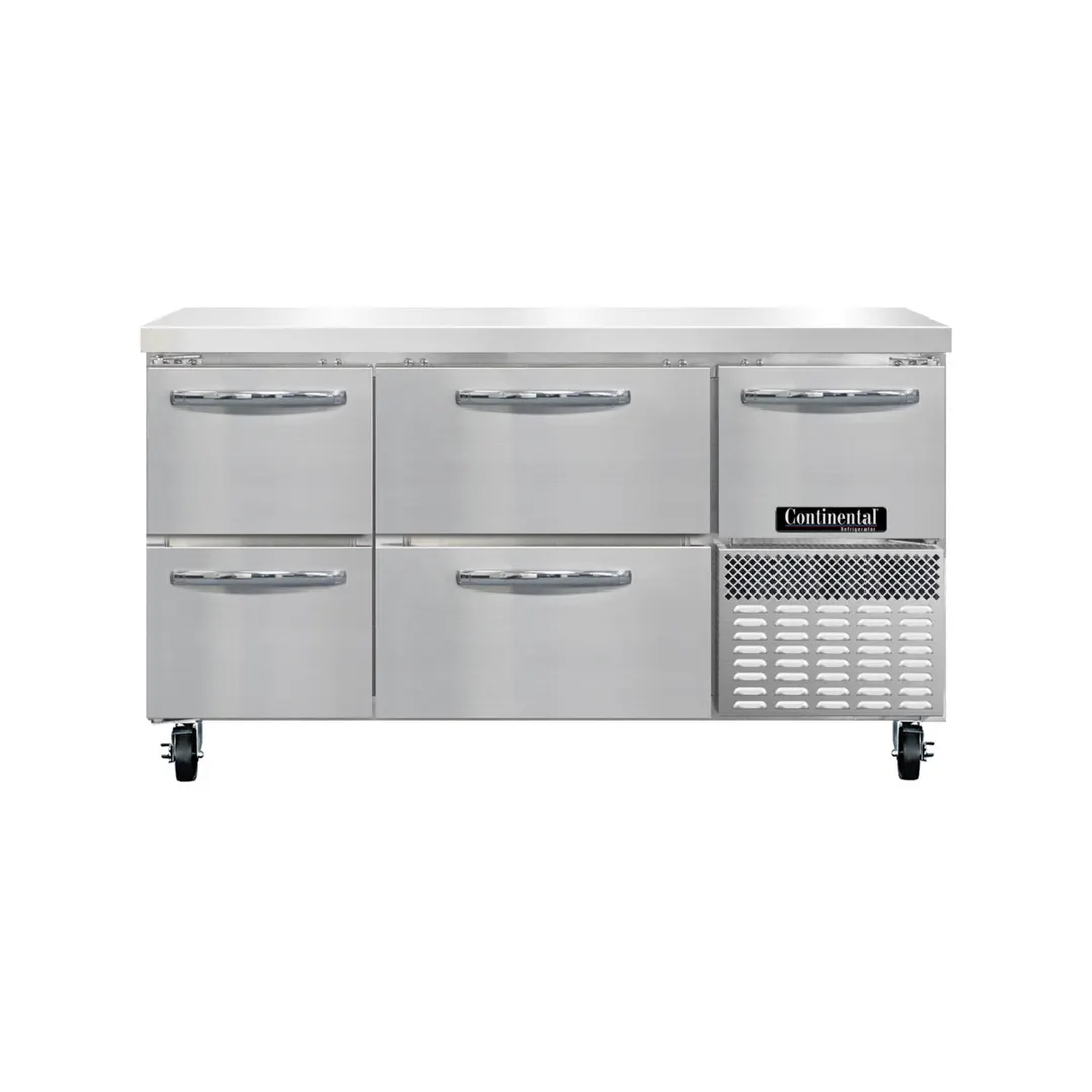Continental Refrigerator RA60N-D 60" WorkTop Refrigerator w/ 2 Drawers & 1 Half Doors