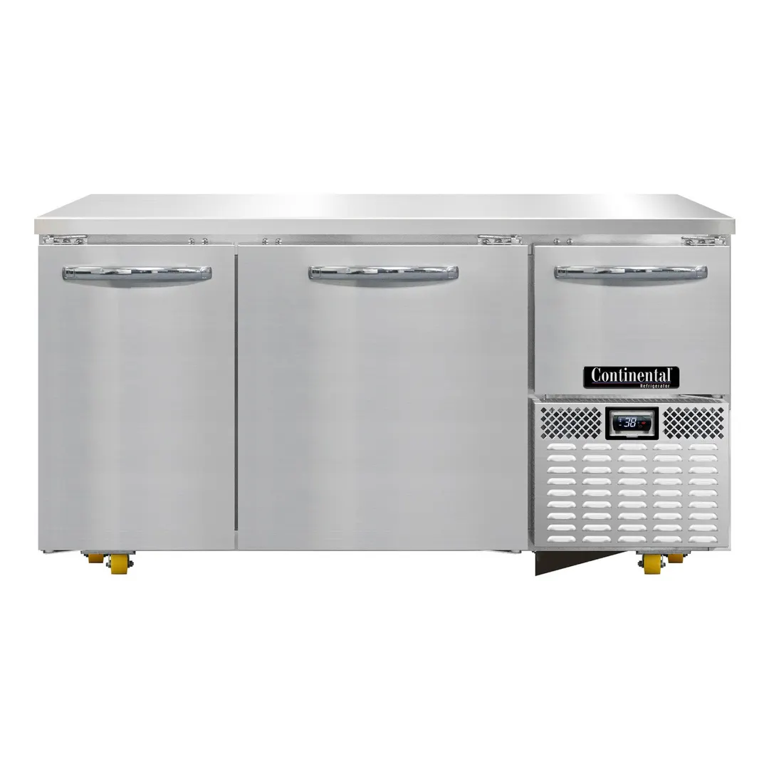 Continental Refrigerator RA60N-U 60" Undercounter Refrigerator w/ 2 full & 1 Half Doors