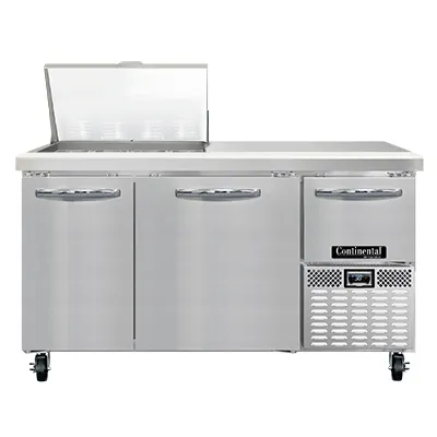 Continental Refrigerator RA60N12M 60" Mega Top Sandwich Prep Table w/ 3 Doors, 12 pans