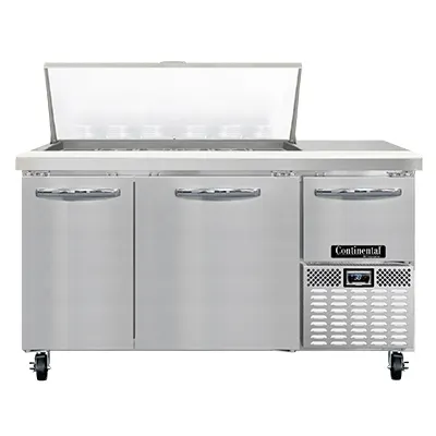 Continental Refrigerator RA60N18M 60" Mega Top Sandwich Prep Table w/ 3 Doors, 18 pans