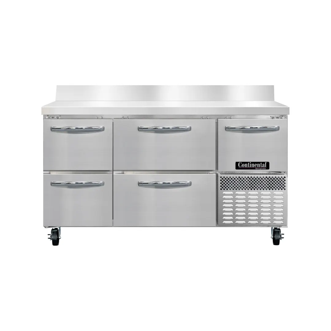 Continental Refrigerator RA60NBS-D 60" Worktop Refrigerator w/ 4 Drawers & 1 Half Door