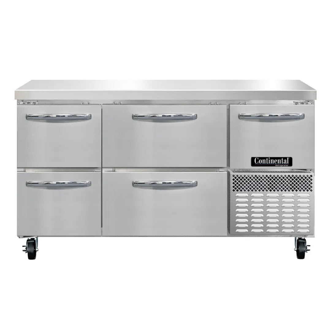 Continental Refrigerator RA60SN-D 60" Worktop Refrigerator w/ 4 Drawers & 1 Half Door