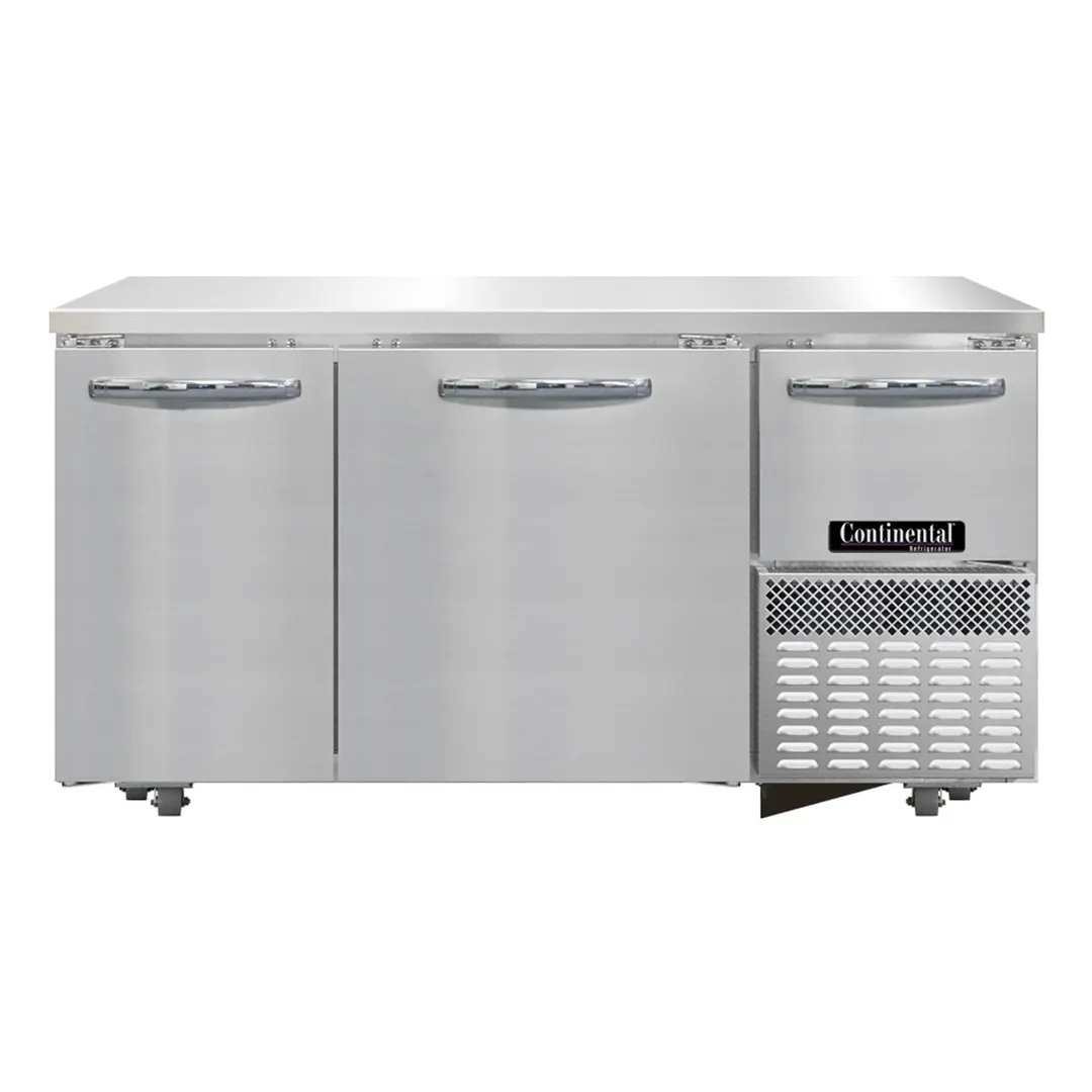 Continental Refrigerator RA60SN-U 60" 3-Door Undercounter, Stainless Steel, Front Breathing, 15.2 cu. ft.