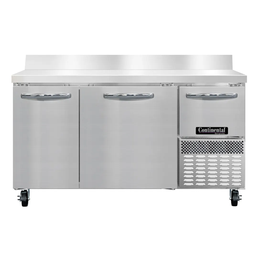 Continental Refrigerator RA60SNBS 60"  Worktop Refrigerator w/ 2 Full & 1 Half Doors
