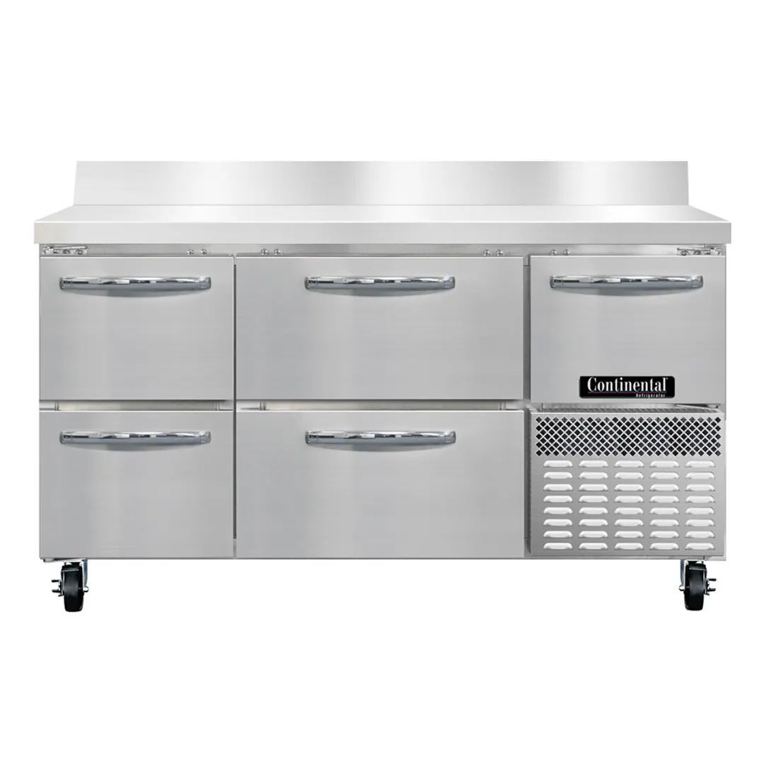 Continental Refrigerator RA60SNBS-D 60"  Worktop Refrigerator w/ 4 Drawers & 1 Half Door