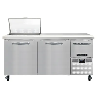 Continental Refrigerator RA68N12M 68" Mega Top Sandwich Prep Table w/ 3 Doors, 12 pans
