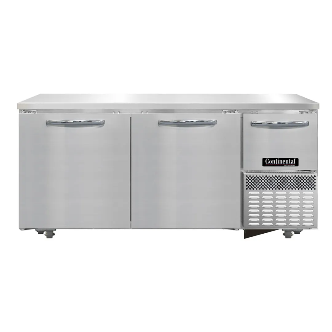 Continental RA68SN-U 68" 3-Door Undercounter Fridge, Stainless Steel, Front Breathing, 17.6 cu. ft.