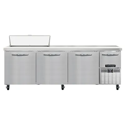 Continental Refrigerator RA93N10 93" 4-Door Sandwich and Salad Prep Table, 10 Pans, Stainless Steel