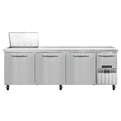 Continental Refrigerator RA93N12M 93" Mega Top Sandwich Prep Table w/ 4 Doors, 12 pans