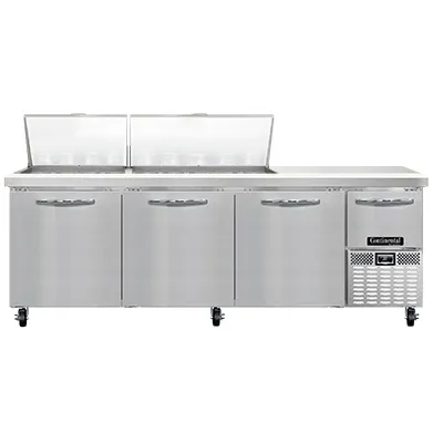 Continental Refrigerator RA93N27M 93" Mega Top Sandwich Prep Table w/ 4 Doors, 27 pans