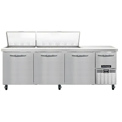 Continental Refrigerator RA93N30M 93" Mega Top Sandwich Prep Table w/ 4 Doors, 30 pans